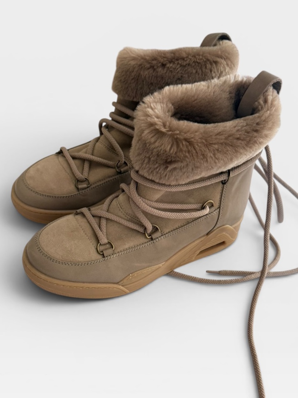 Seraphini Tan Suede Shearling Lined Boots EU 39 — Like New, $500 Retail